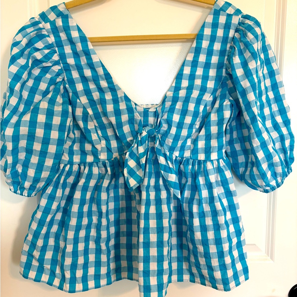 Lily Pulitzer turquiose gingham top